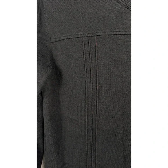 Kenneth Cole Mens Black V Neck Long Sleeve Sweater Size Medium Zip Chest Pocket - Picture 7 of 10